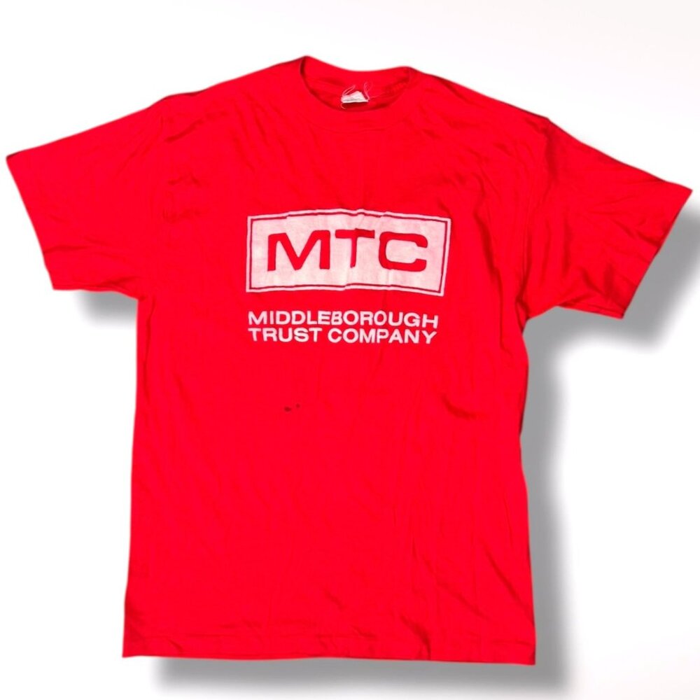 Vintage MTC Logo T-Shirt Red Single Stitch USA Made XL